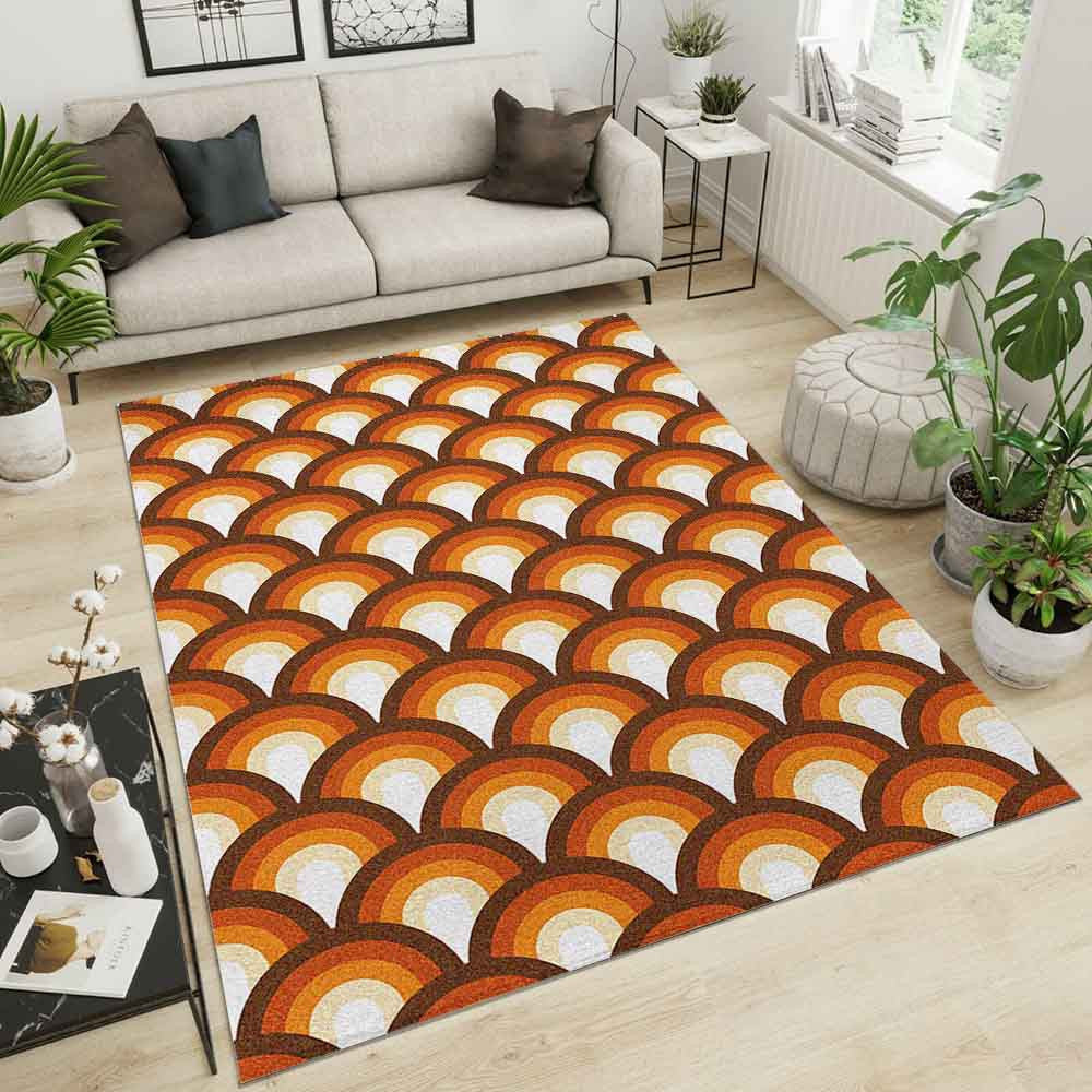 modern geometric rug retro caramel Carpet Area Rugs