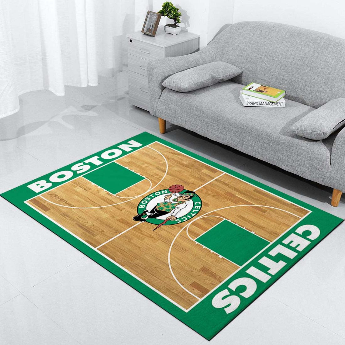 Boston Celtics Basketball Team NBA Court Carpet Area Rugs