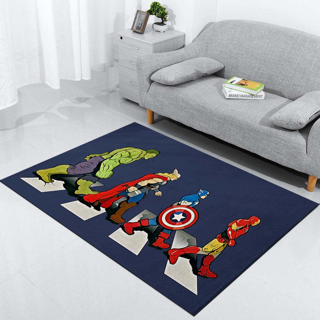 Avengers Walking on Street Carpet Area Rugs