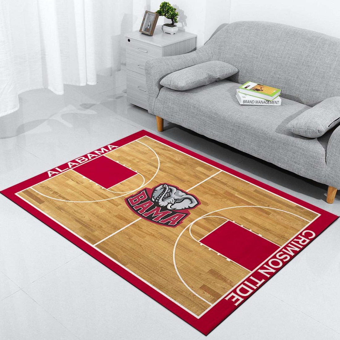 Alabama Crimson Tide Basketball Team Court Carpet Area Rugs
