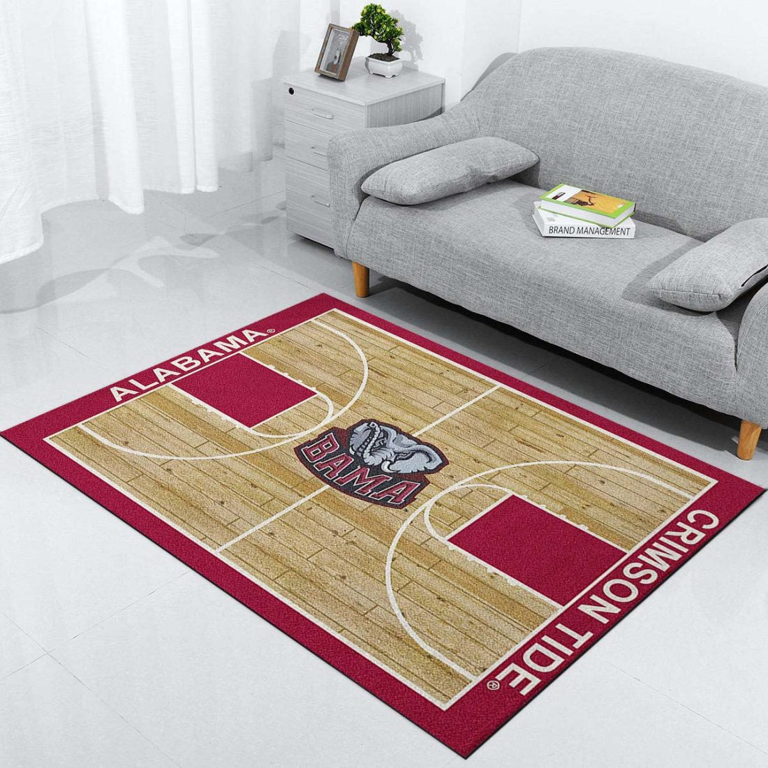 Alabama Crimson Tide Basketball Court Carpet Area Rugs