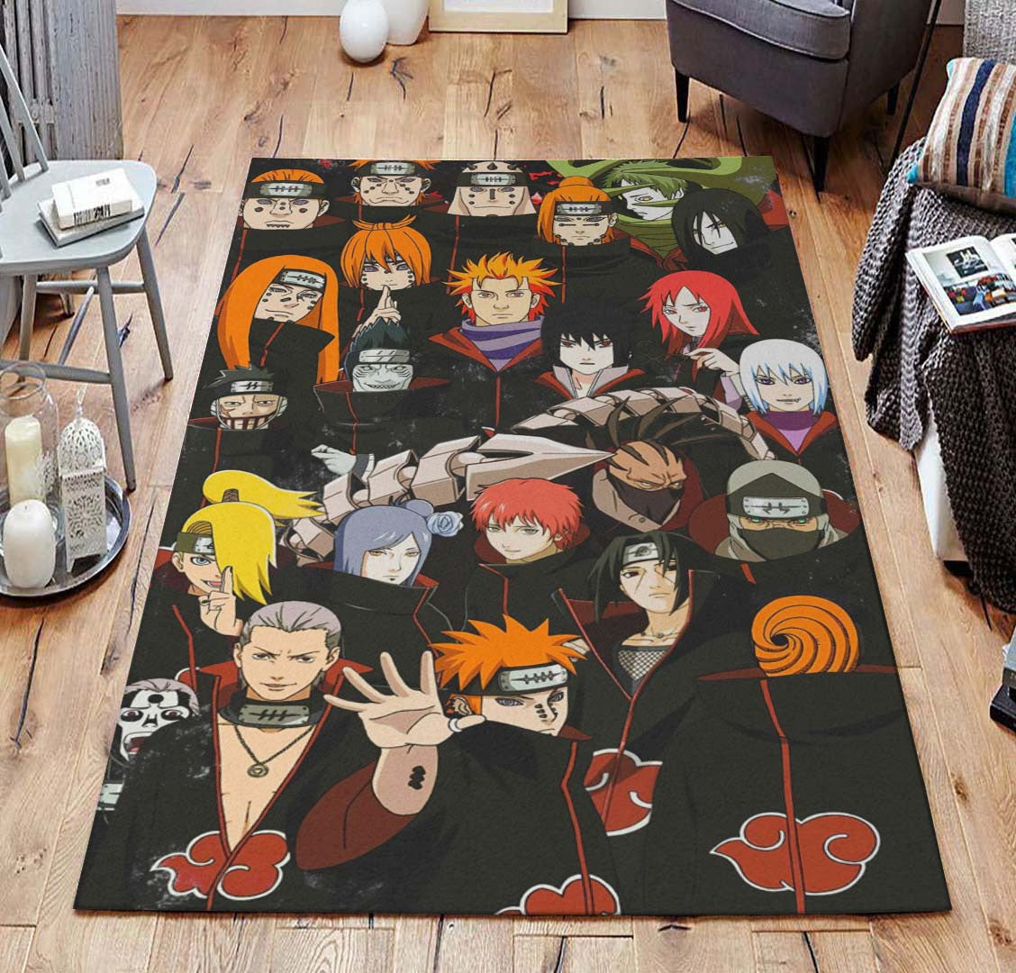 Akatsuki Naruto Carpet Area Rugs