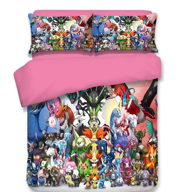 Pikachu 5 Pokemon All Characters Duvet Cover Set Bedding Set